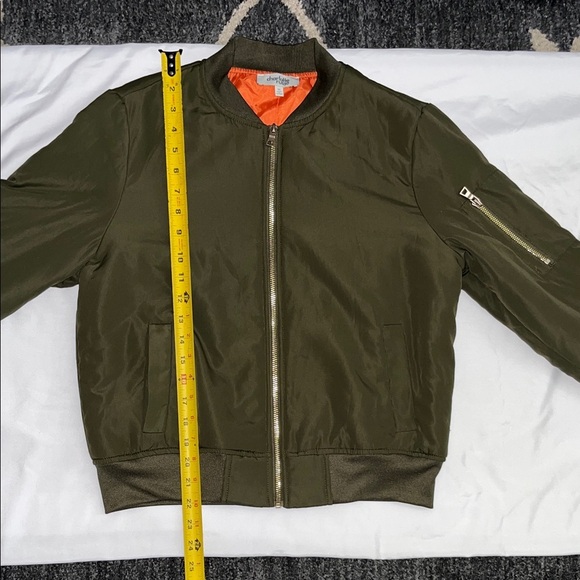 Charlotte Russe Dark Green Bomber Jacket used good condition - Picture 3 of 8